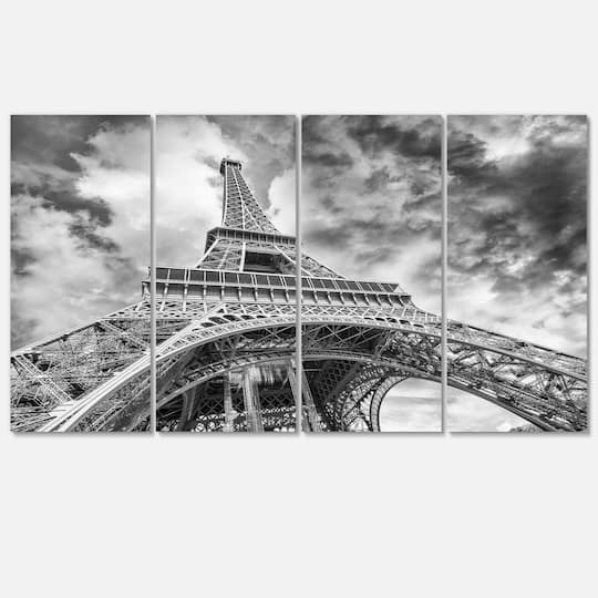 Designart - Black and White View of Paris Paris Eiffel Tower